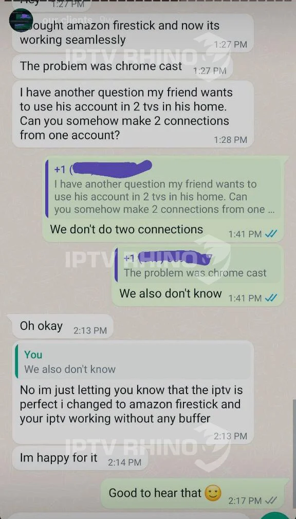 IPTV Rhino Customer Testimonials - Trusted IPTV Provider